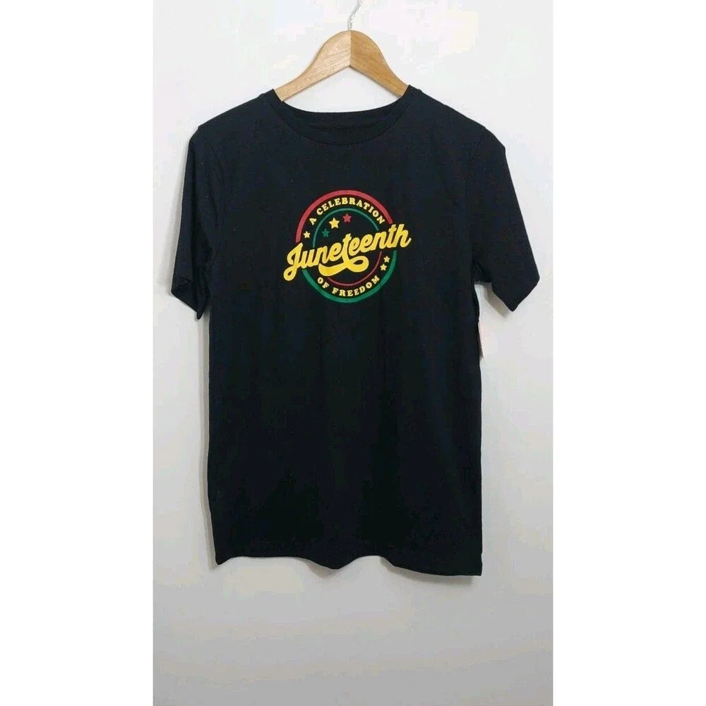 Hope & Wonder Juneteenth Shirt Kids Youth Size XL 18/20 Short Sleeve Black Logo